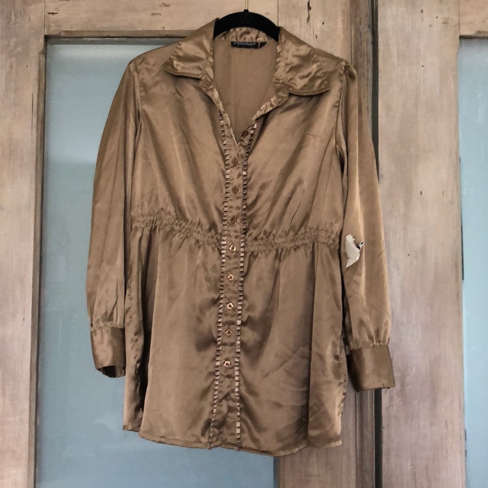 Size small gold maternity blouse